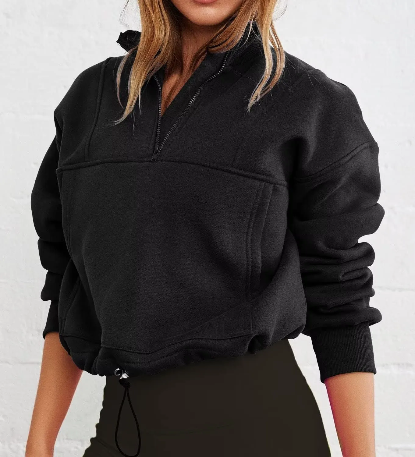 LEEDYA Womens Long Sleeve Half Zip Sweatshirts Oversized Casual Pullover Tops Fall Fashion Outfits 2025 Y2k Clothes