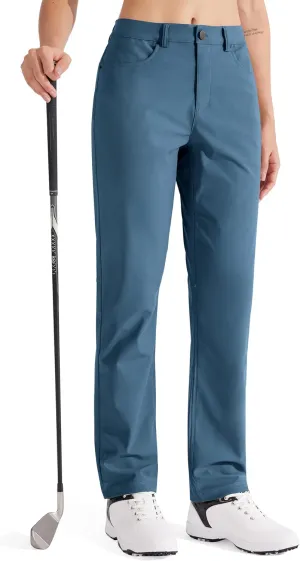 Libin Womens Dress Pants 29" 31" Stretch Straight Leg Work Slacks Office Business Casual Golf Pants for Travel Lightweight