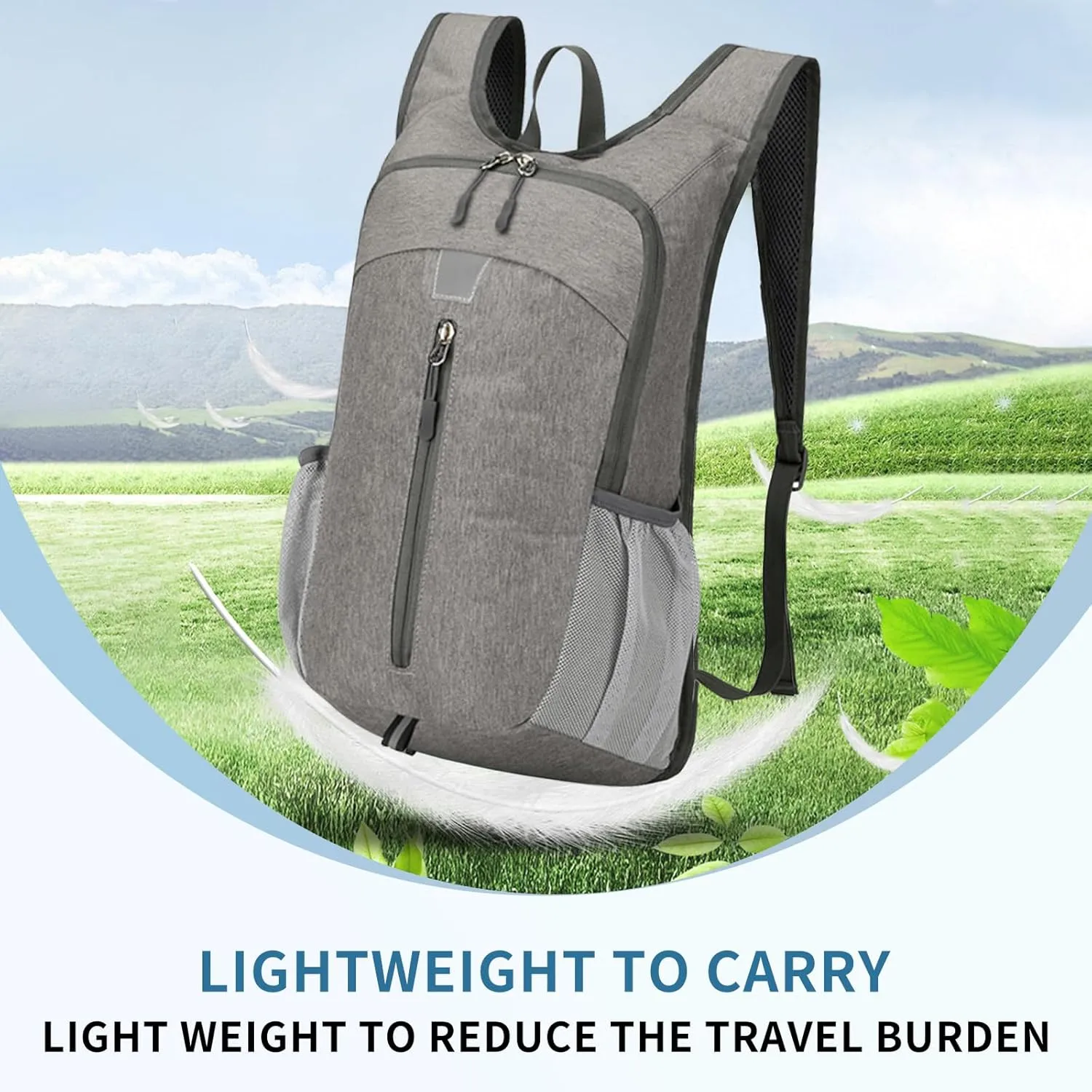 Lightweight Hiking Backpack,Water Resistant Foldable Small Packable Daypack for Women and Men Travel Camping Outdoor. (Grey)