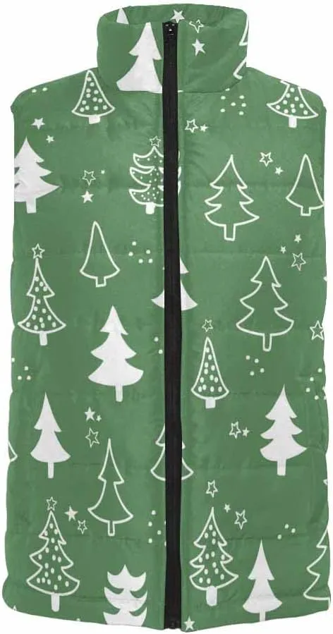 Lightweight Vest Men Christmas Cute Santa Clause Padded Puffer Vest Winter Sleeveless Jacket Coat Oversized Vest