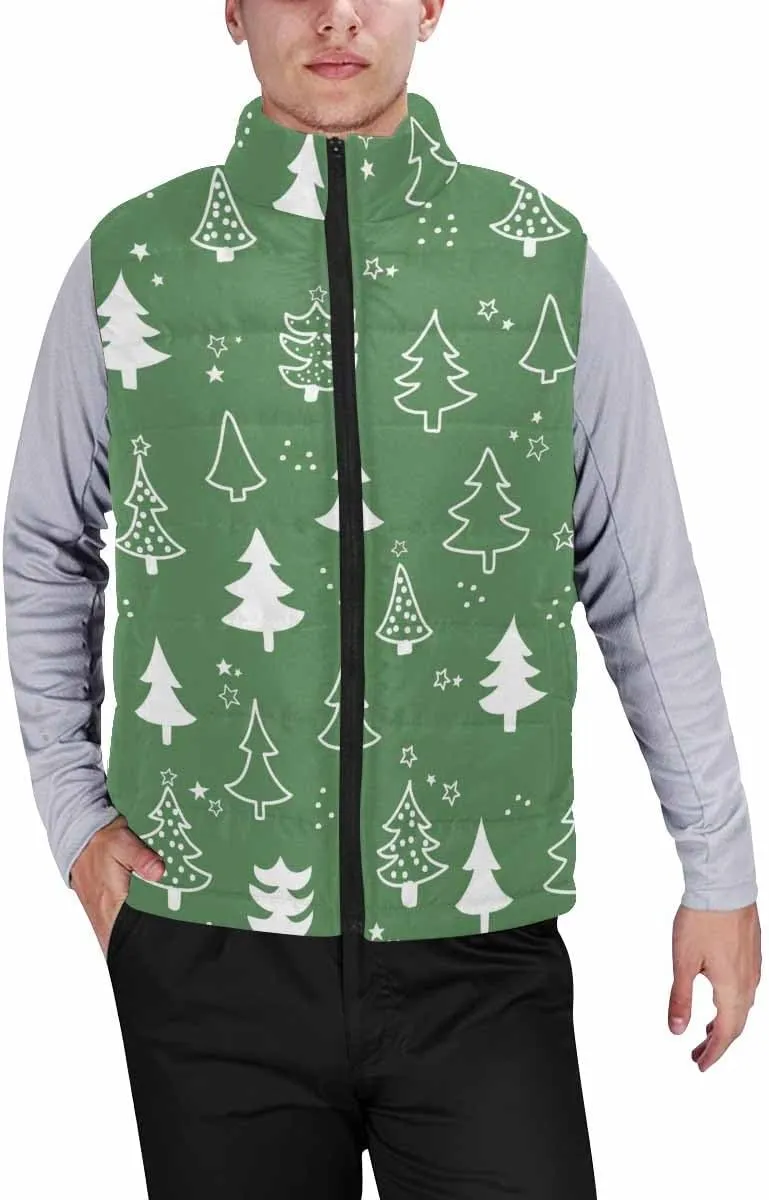 Lightweight Vest Men Christmas Cute Santa Clause Padded Puffer Vest Winter Sleeveless Jacket Coat Oversized Vest
