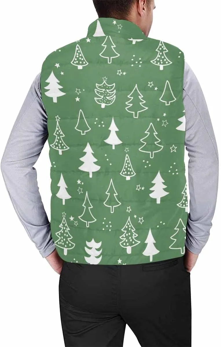 Lightweight Vest Men Christmas Cute Santa Clause Padded Puffer Vest Winter Sleeveless Jacket Coat Oversized Vest