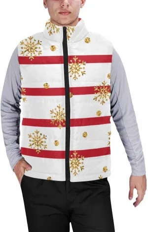 Lightweight Vest Men Christmas Cute Santa Clause Padded Puffer Vest Winter Sleeveless Jacket Coat Oversized Vest