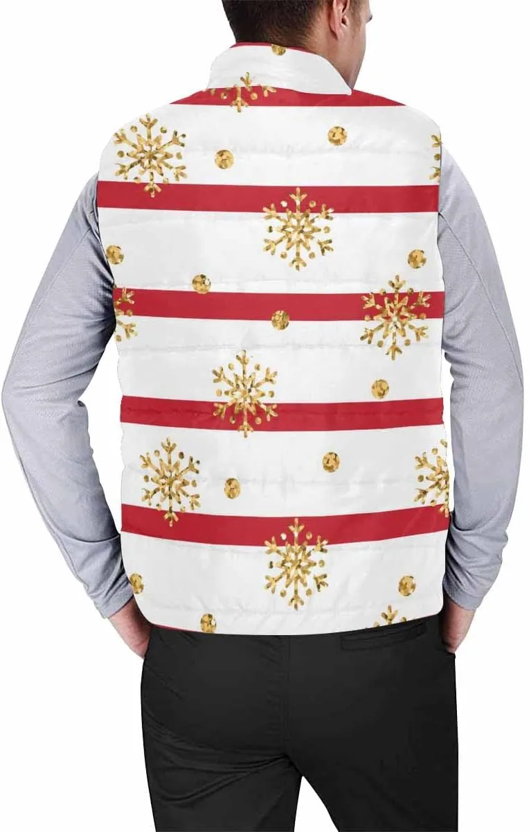 Lightweight Vest Men Christmas Cute Santa Clause Padded Puffer Vest Winter Sleeveless Jacket Coat Oversized Vest