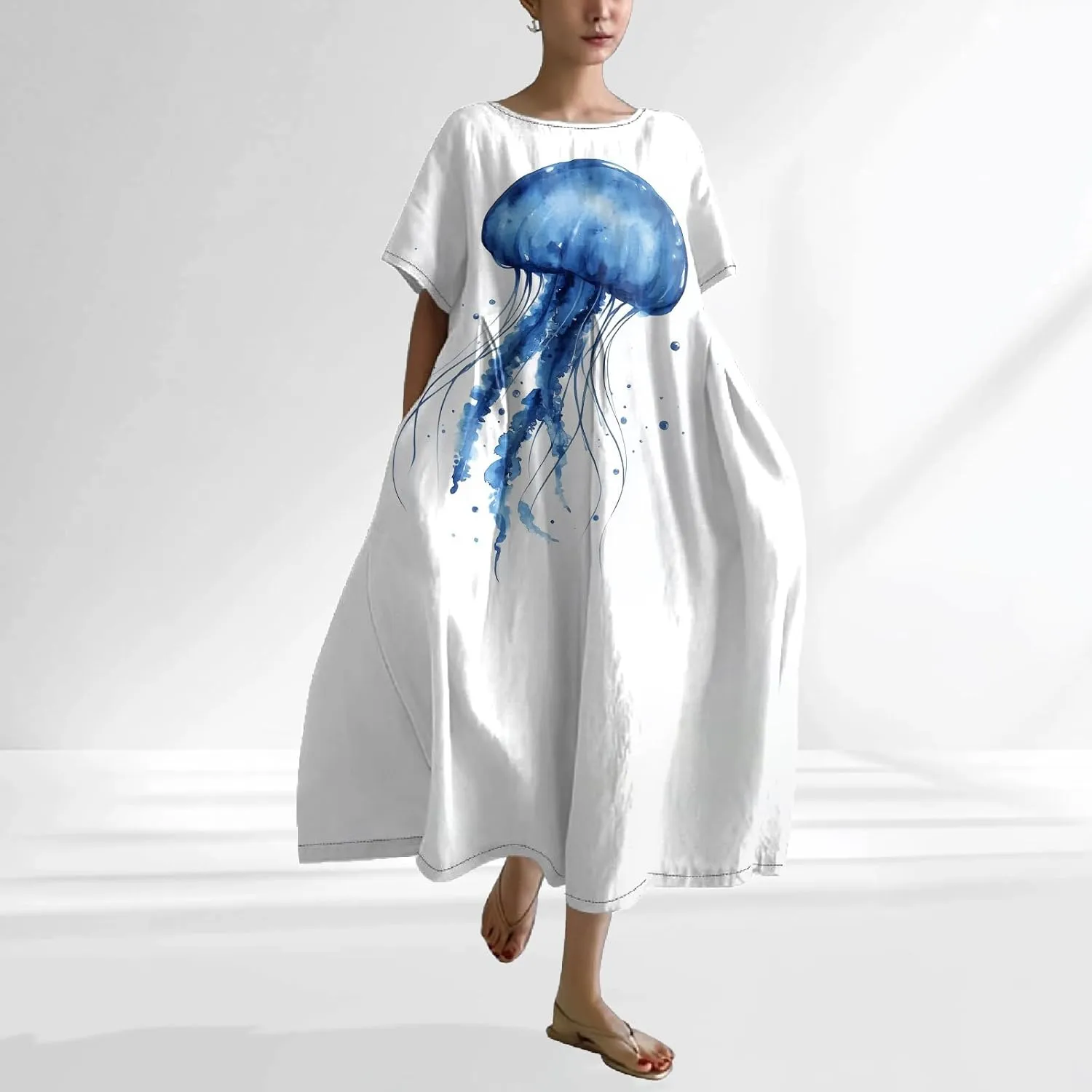 LOAIHA Boho Dress for Women Baggy Plus Size Floral Maxi Dress Summer Bohemian Dress Casual Long Dress Flowy Boho Dresses