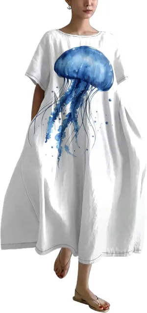 LOAIHA Boho Dress for Women Baggy Plus Size Floral Maxi Dress Summer Bohemian Dress Casual Long Dress Flowy Boho Dresses