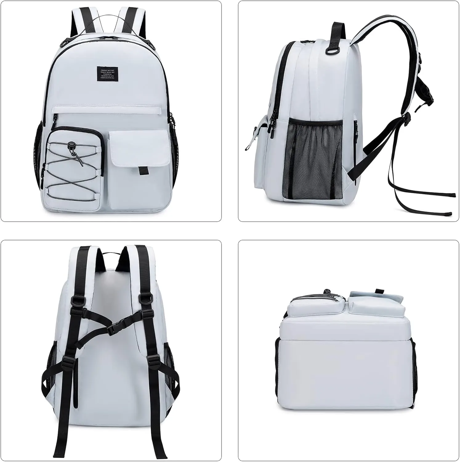 Lohol Fashion Backpack with Anti Theft Pocket, Water Resistant Travel Daypack for Teen Girls & Boys (Smoky Grey)