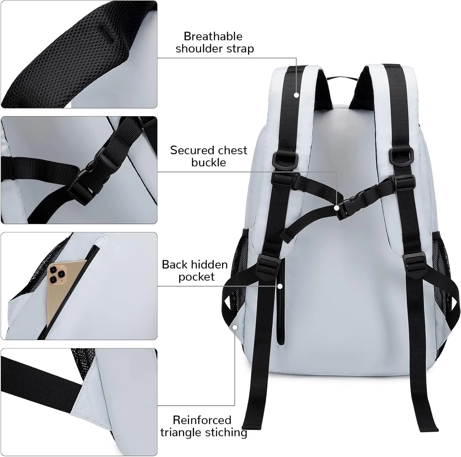 Lohol Fashion Backpack with Anti Theft Pocket, Water Resistant Travel Daypack for Teen Girls & Boys (Smoky Grey)