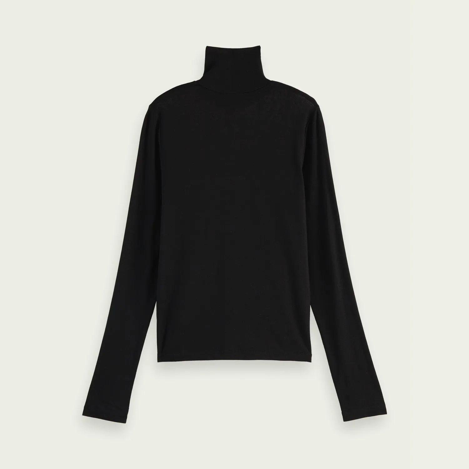 Long Sleeve Mock Neck T-Shirt (Black)