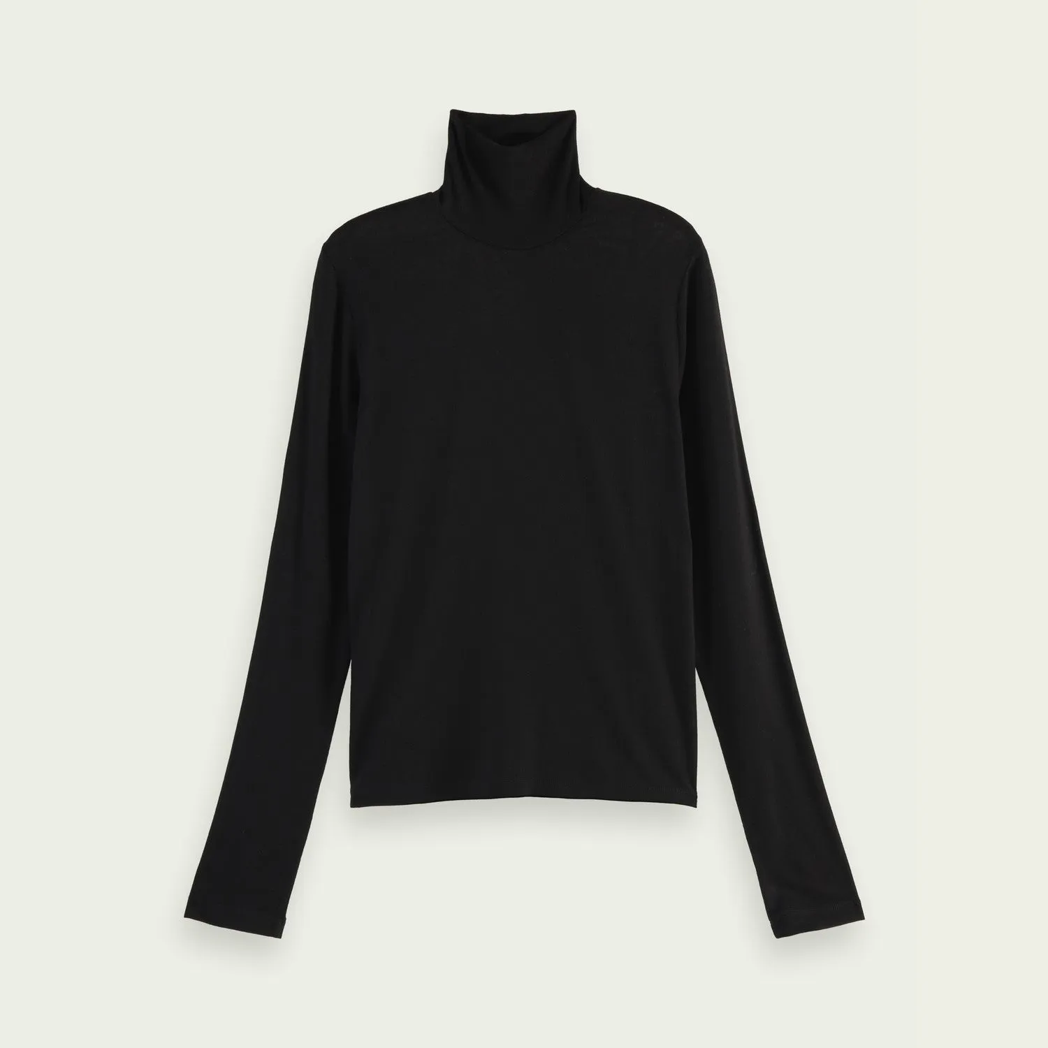 Long Sleeve Mock Neck T-Shirt (Black)