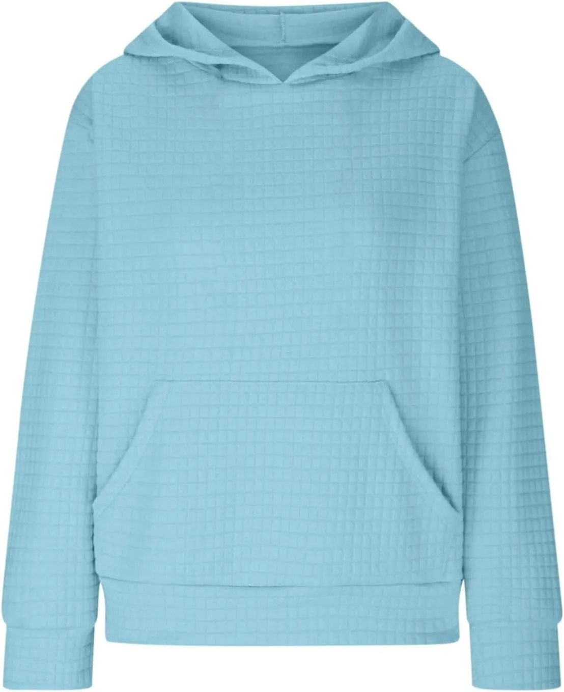 LRMQS Cute Hoodies for Teen Girls Trendy Preppy Waffle Hooded Sweatshirts Oversized Long Sleeve Sweater Tween Girl Clothes