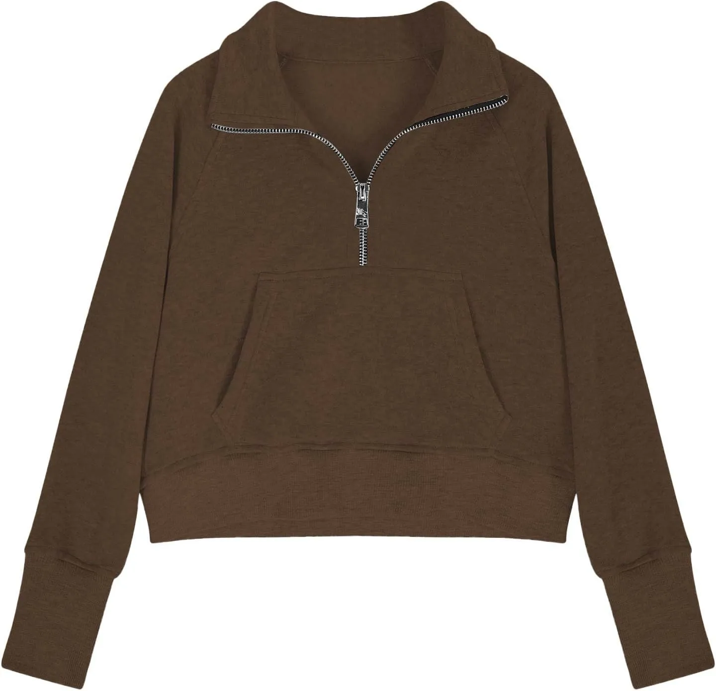 LRMQS Girls Half Zipper Sweatshirts Cute Trendy Fall Pullover Crop Tops for Teen Girls Long Sleeve Sweater Clothes Thumb Hole