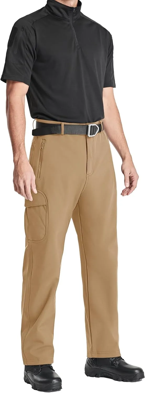 MAGCOMSEN Men's Winter Pants Water Resistant Fleece Lined Snowboard Ski Pants Softshell Tactical Pants with Multi-Pockets