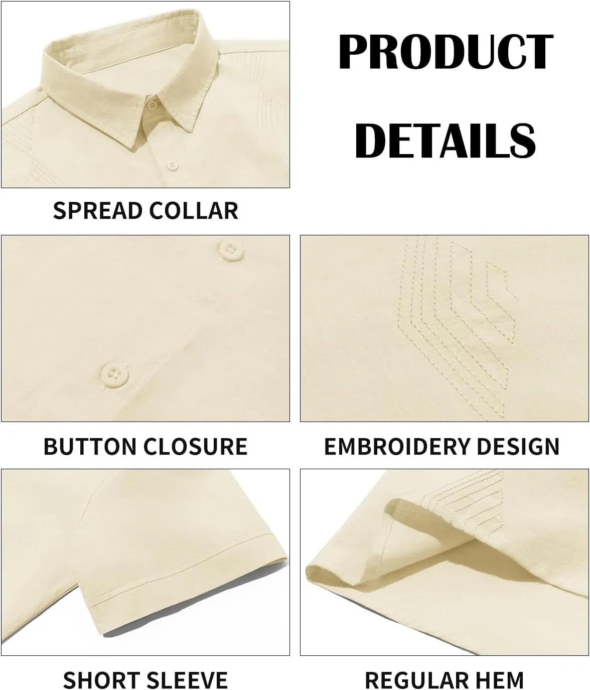 Makkrom Men Cuban Guayabera Shirts Linen Short Sleeve Button Down Cotton Mexican Beach Wedding Shirt