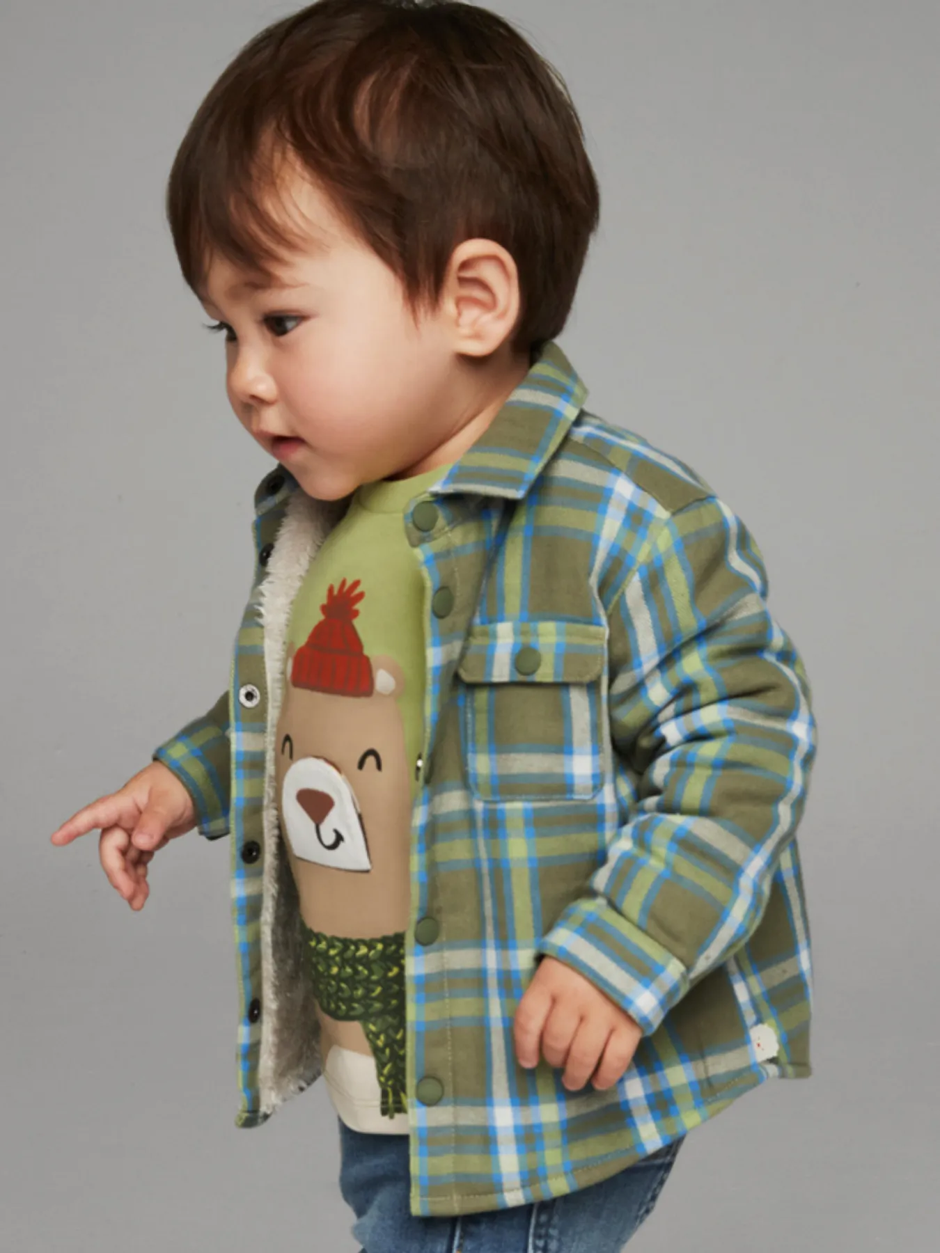 Mayoral Toddler Boy Check Fleece Lined Overshirt - 2 Colours