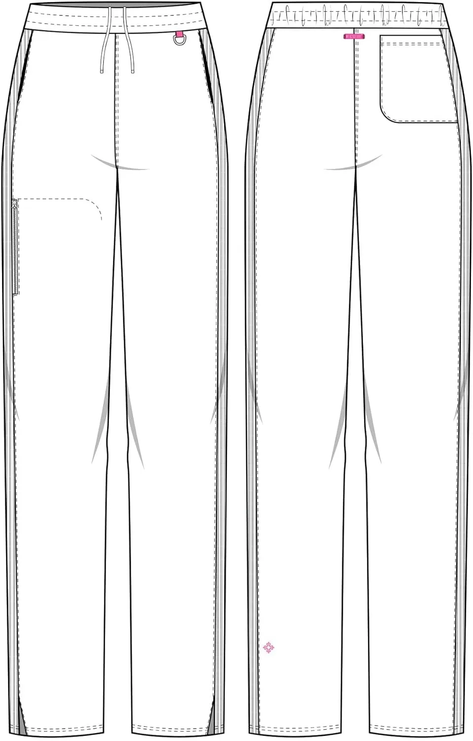 Med Couture Scrub Pants for Women Straight Leg Pull-On Pant with 4 Pockets Moisture Wicking & 360 Stretch - MC103
