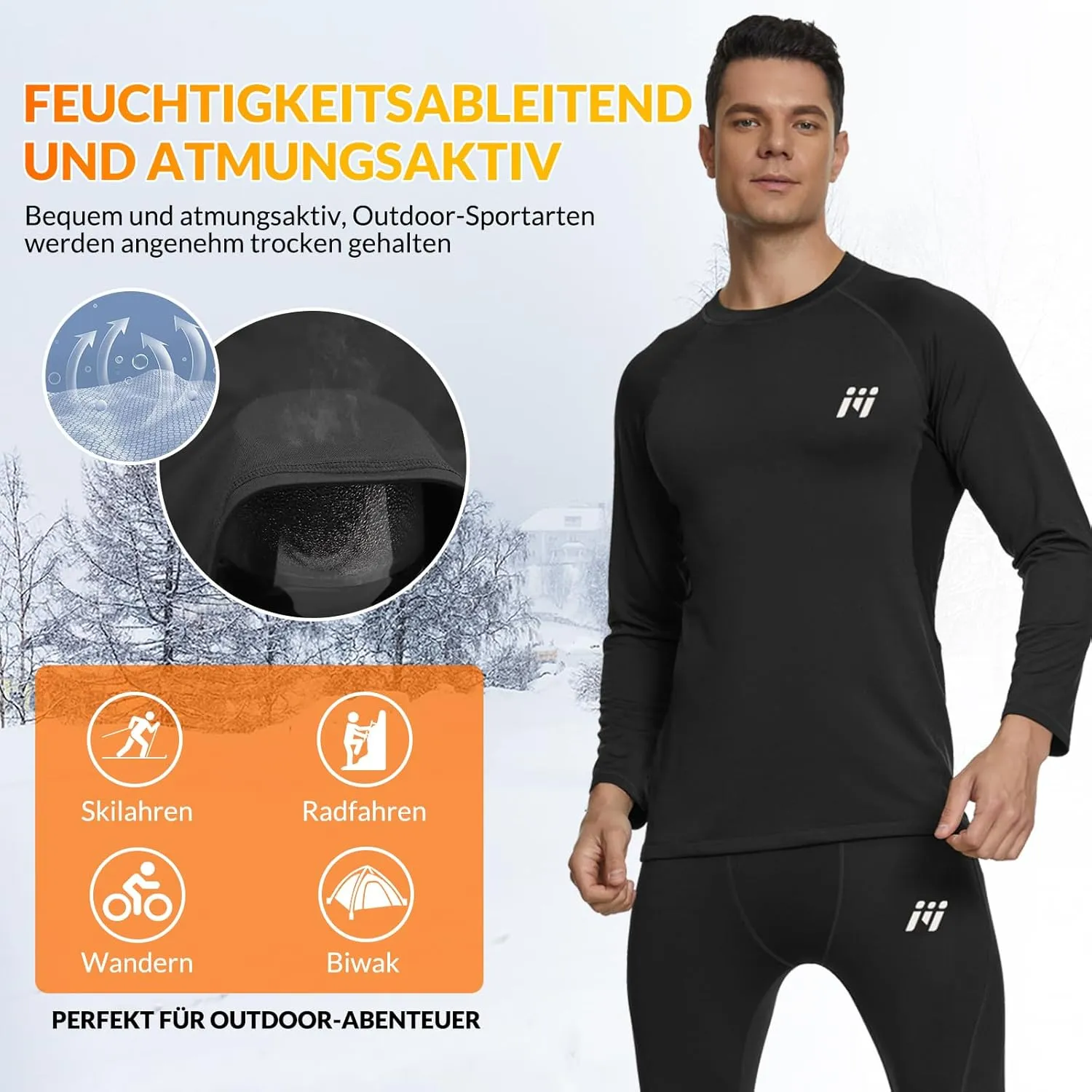 MEETWEE Thermal Shirts for Men, Mens Thermal Long Sleeve Shirt, Thermal Tops Men, Fleece Lined Undershirt Base Layer