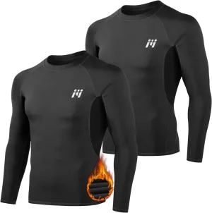 MEETWEE Thermal Shirts for Men, Mens Thermal Long Sleeve Shirt, Thermal Tops Men, Fleece Lined Undershirt Base Layer