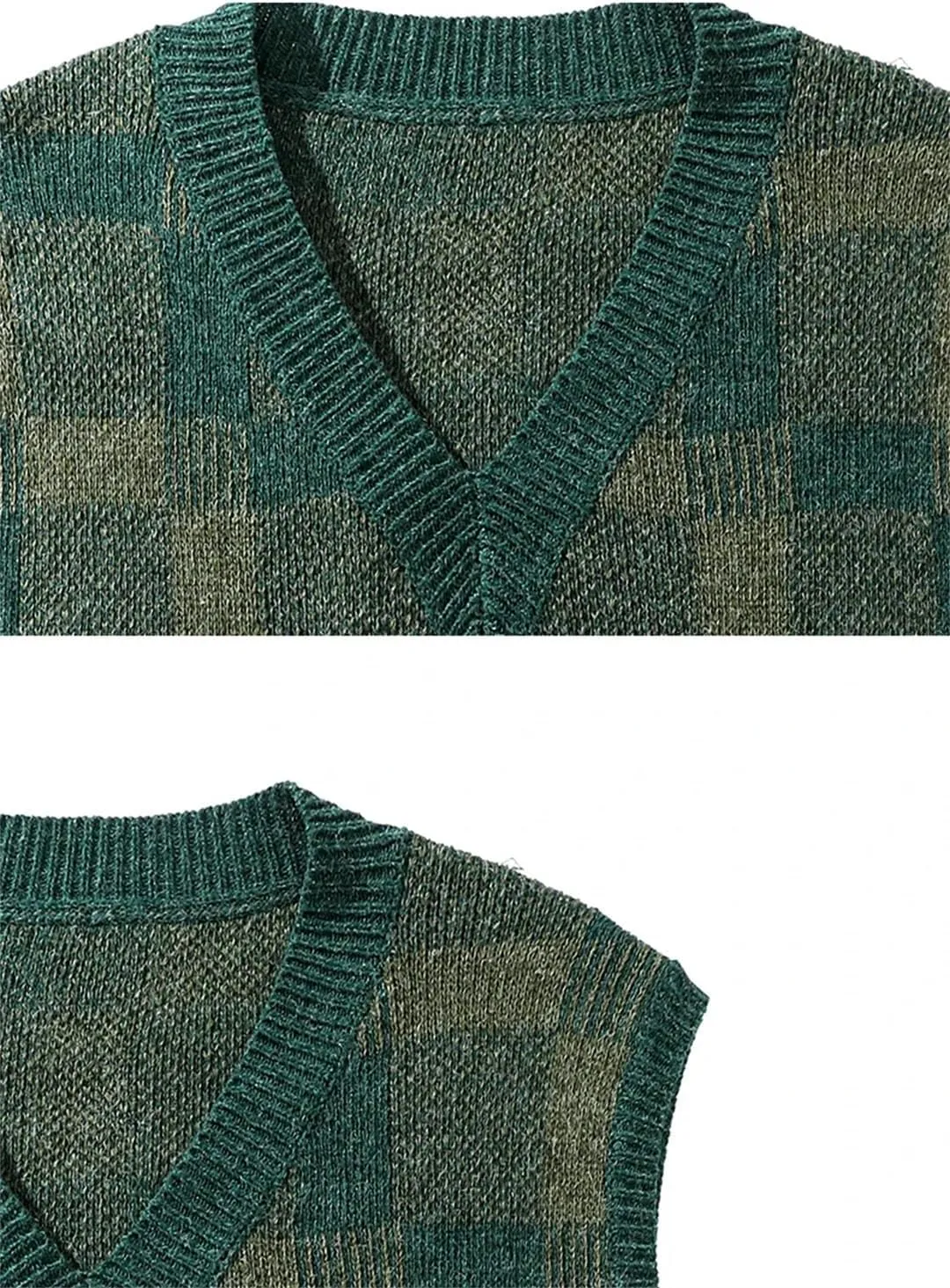 Men Undershirt Knit Sweater Outside Wear V-Neck Loose Sleeveless Sweater Knitted Sweater Vest