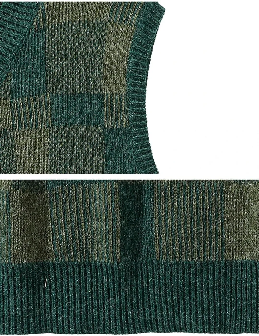 Men Undershirt Knit Sweater Outside Wear V-Neck Loose Sleeveless Sweater Knitted Sweater Vest