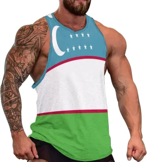 Men's Athletic Tank Burkina Faso Flag Casual Sleeveless Workout Shirts Top Slimming Body Shaper Vest Sports Undershirt