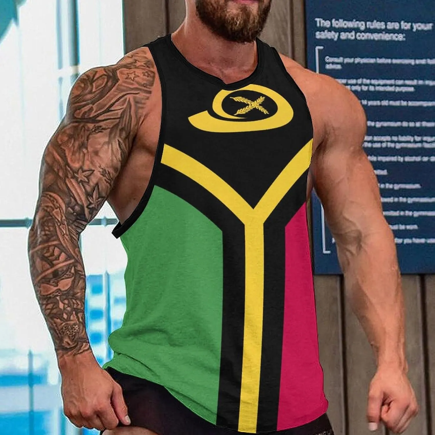 Men's Athletic Tank Burkina Faso Flag Casual Sleeveless Workout Shirts Top Slimming Body Shaper Vest Sports Undershirt