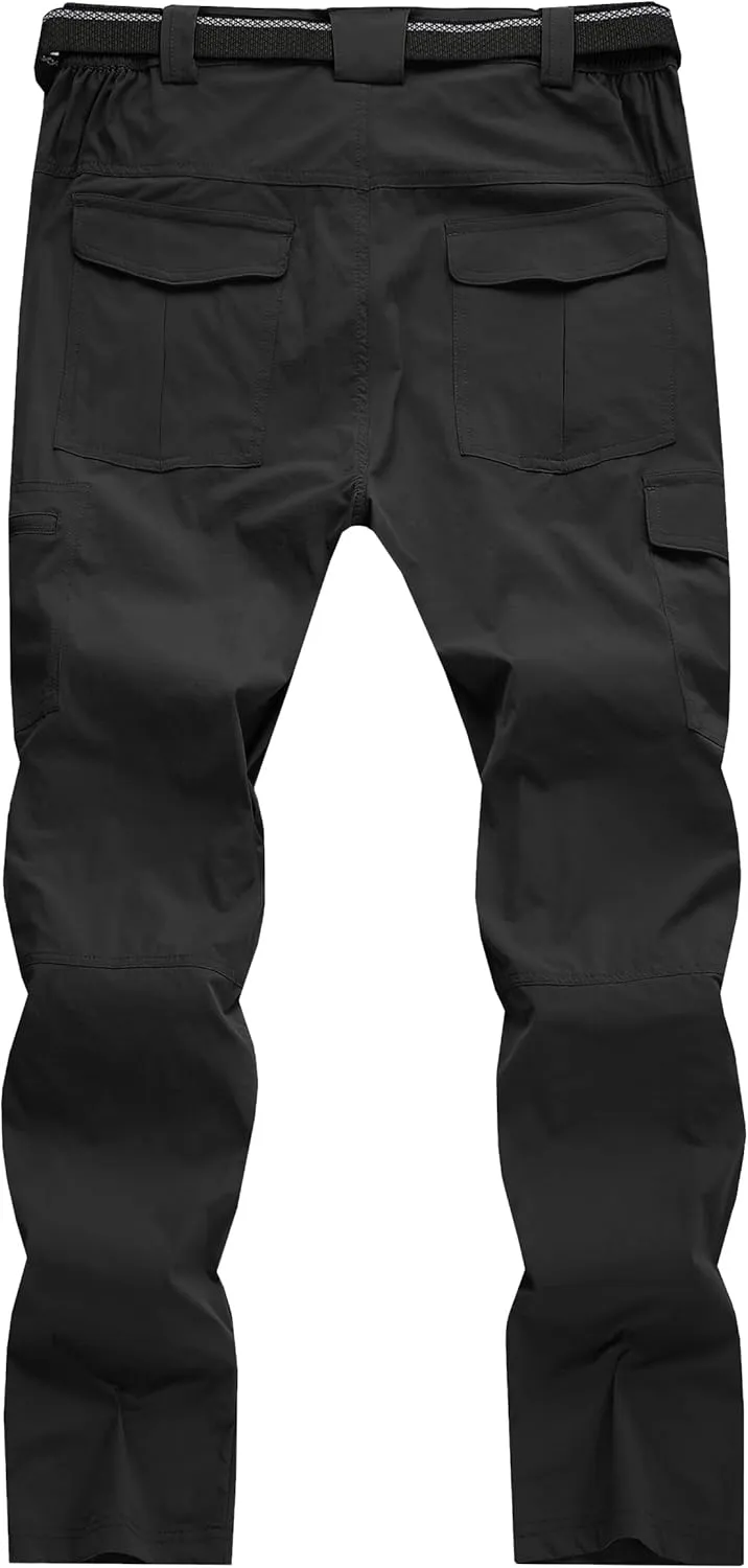 Men's Cargo Work Hiking Pants Lightweight Water Resistant Quick Dry Fishing Travel Camping Outdoor Breathable Multi Pockets