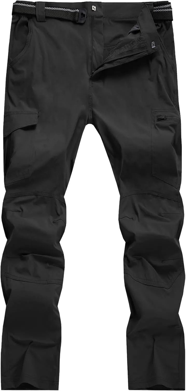 Men's Cargo Work Hiking Pants Lightweight Water Resistant Quick Dry Fishing Travel Camping Outdoor Breathable Multi Pockets