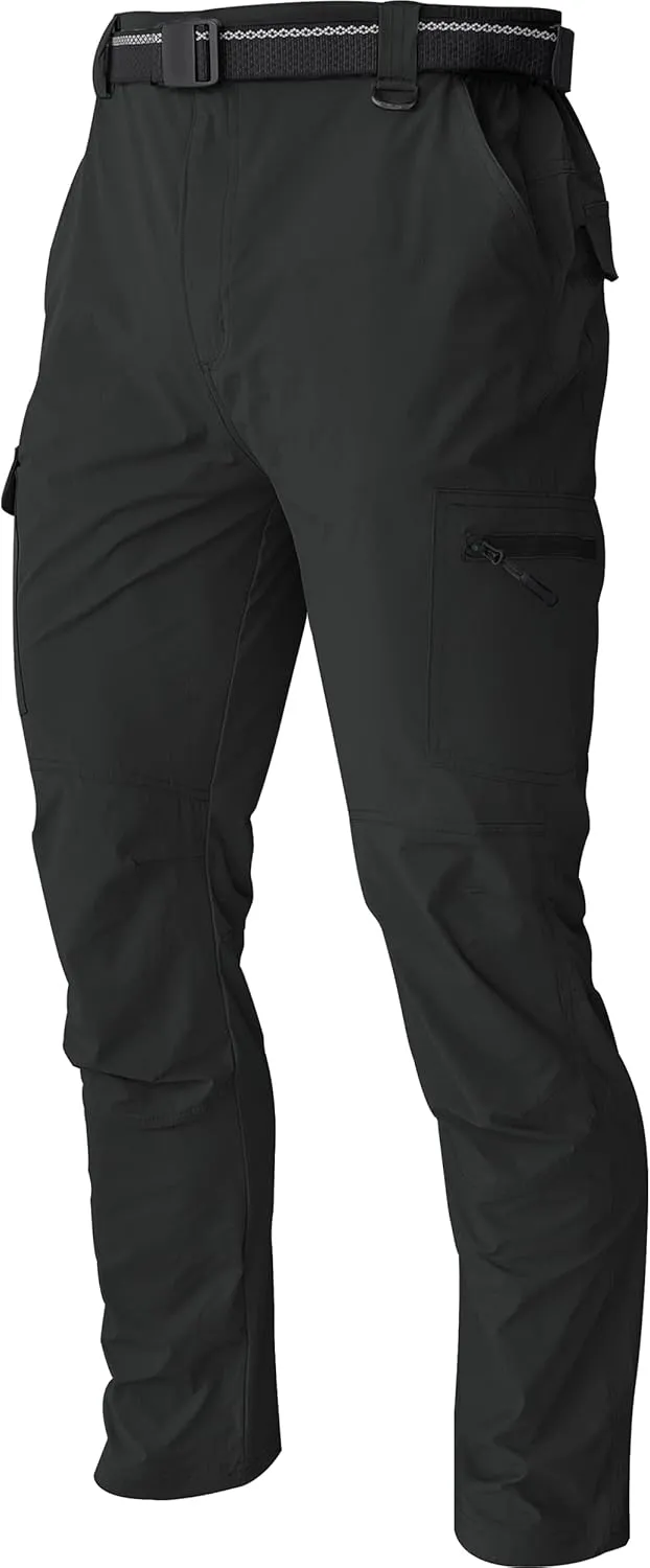 Men's Cargo Work Hiking Pants Lightweight Water Resistant Quick Dry Fishing Travel Camping Outdoor Breathable Multi Pockets