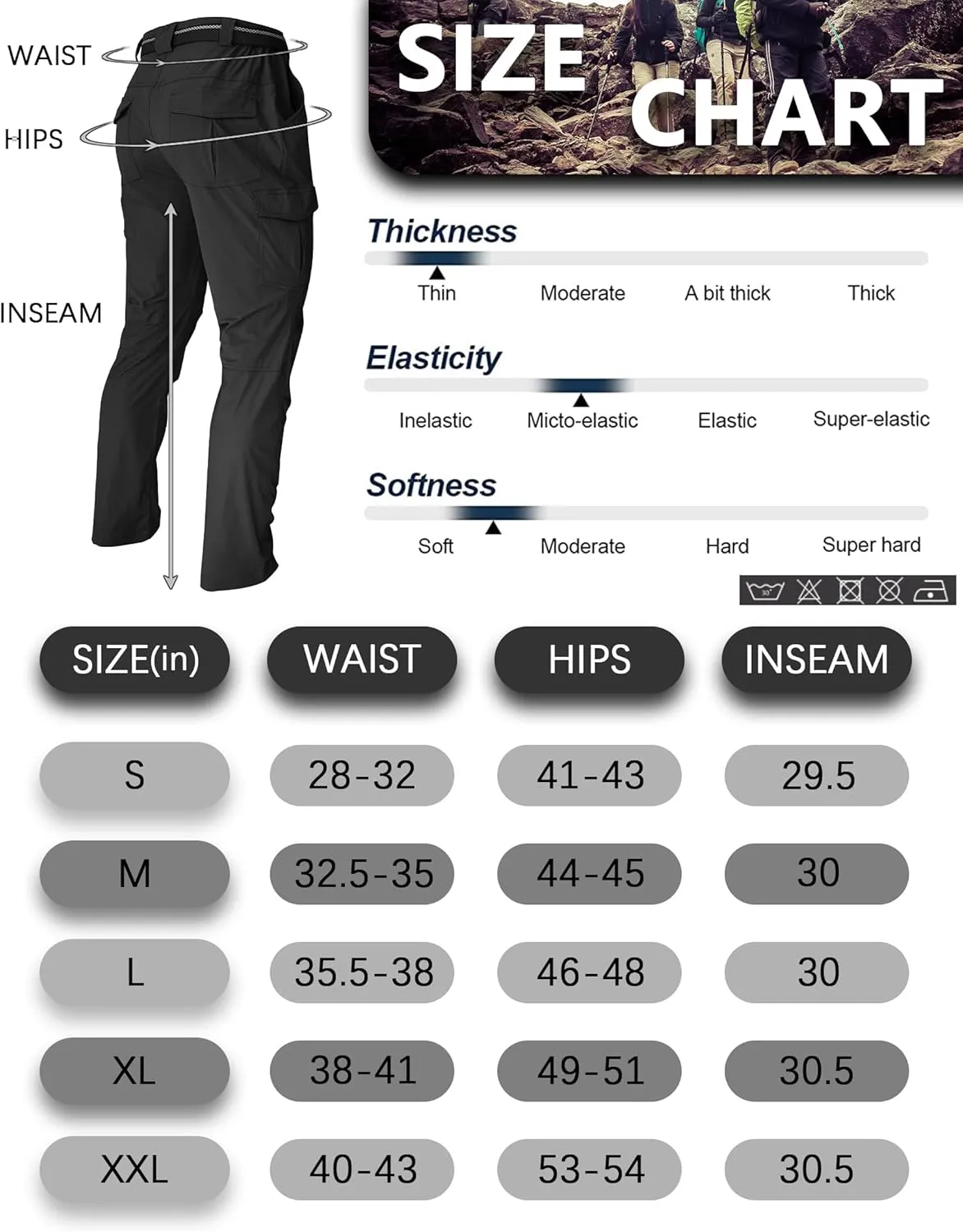 Men's Cargo Work Hiking Pants Lightweight Water Resistant Quick Dry Fishing Travel Camping Outdoor Breathable Multi Pockets