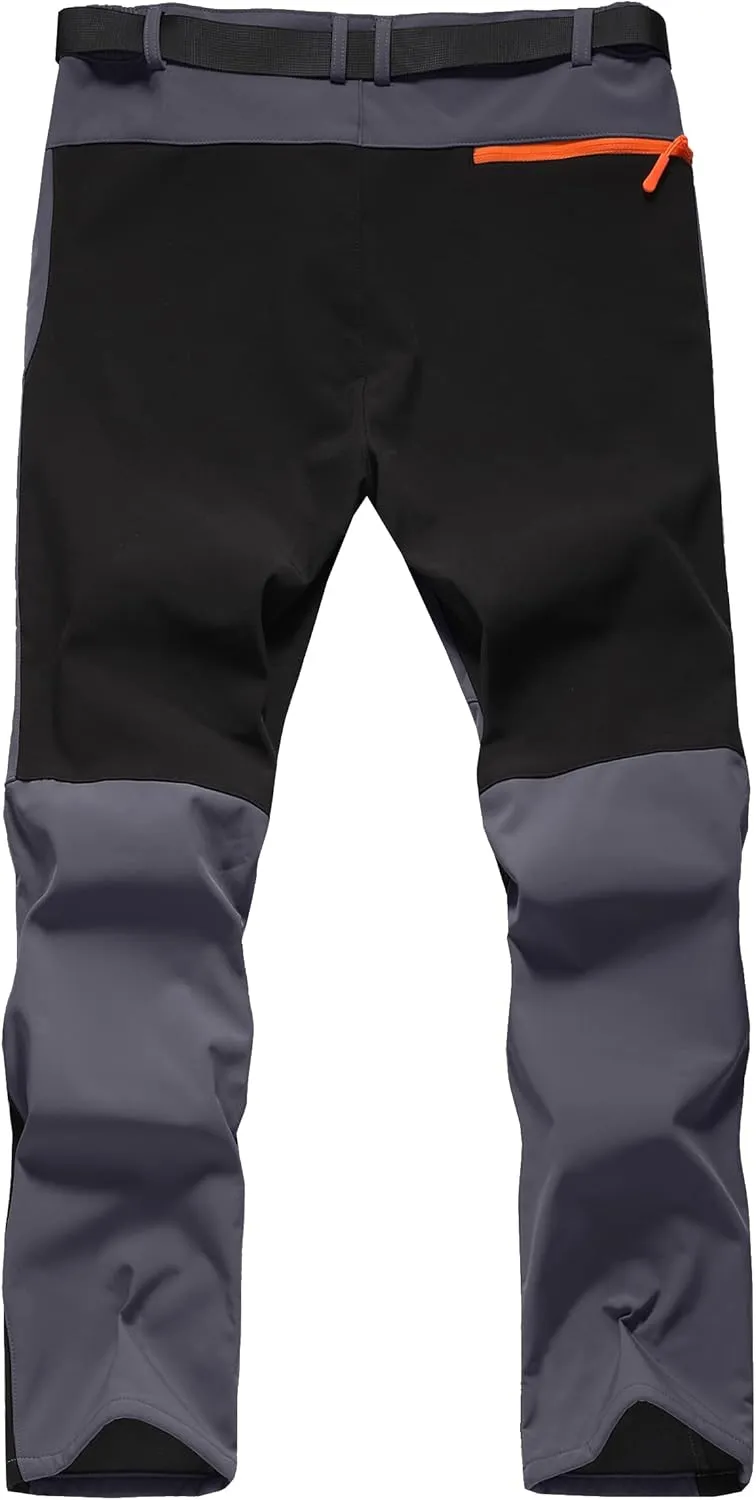 Men's Hiking Snow Ski Pants Softshell Fleece Lined Winter Water Repellent Outdoor Fishing Cargo Pants