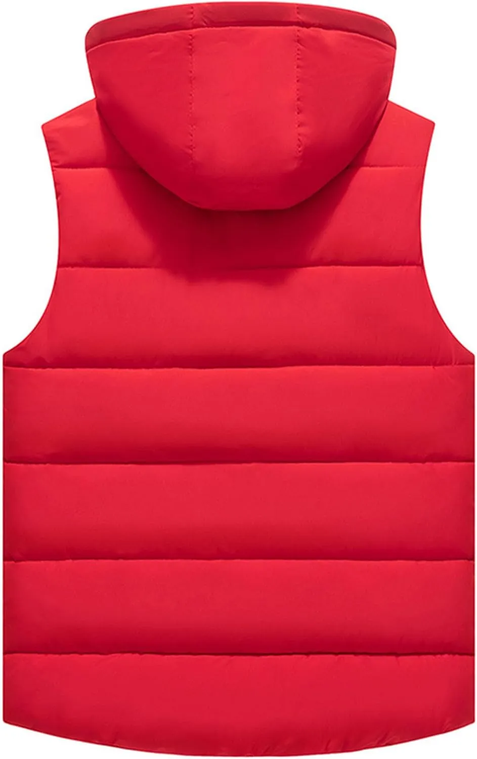 Men's Hooded Cotton Padded Vest Winter Warm Lightweight Quilted Coat Vest Casual Zip Up Thick Sleeveless Jacket