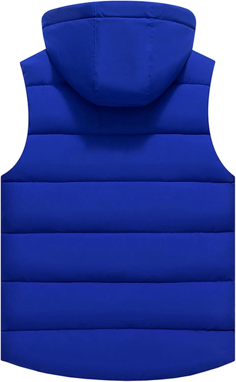 Men's Hooded Cotton Padded Vest Winter Warm Lightweight Quilted Coat Vest Casual Zip Up Thick Sleeveless Jacket