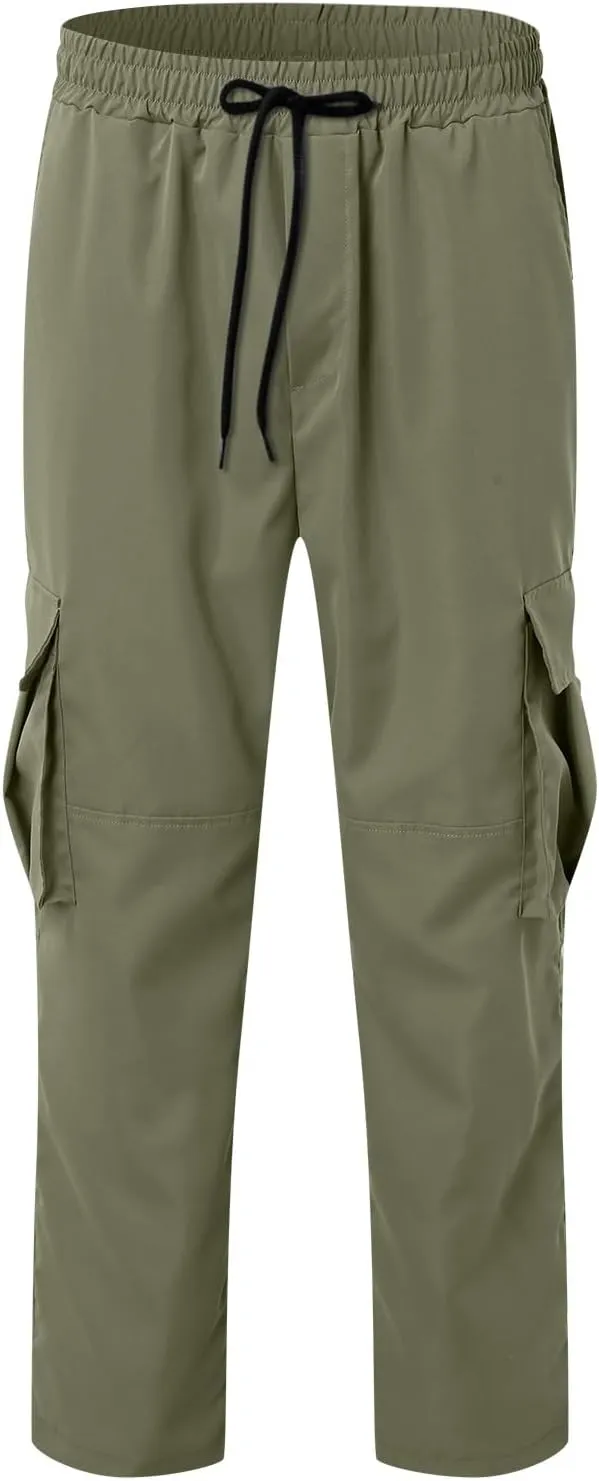 Mens Jogger Pants Regular Fit Casual Hiking Athletic Pant Lightweight Elastic Waist Cargo Pant Sweatpant Trousers with Pocket