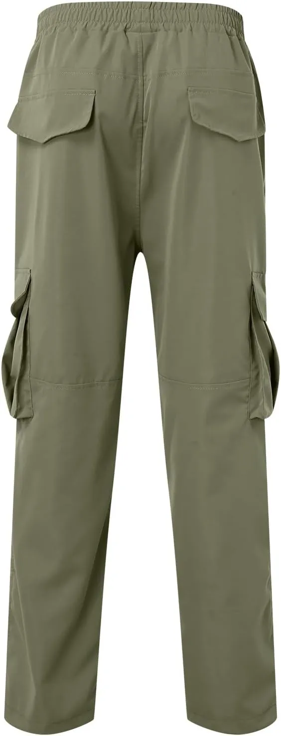 Mens Jogger Pants Regular Fit Casual Hiking Athletic Pant Lightweight Elastic Waist Cargo Pant Sweatpant Trousers with Pocket