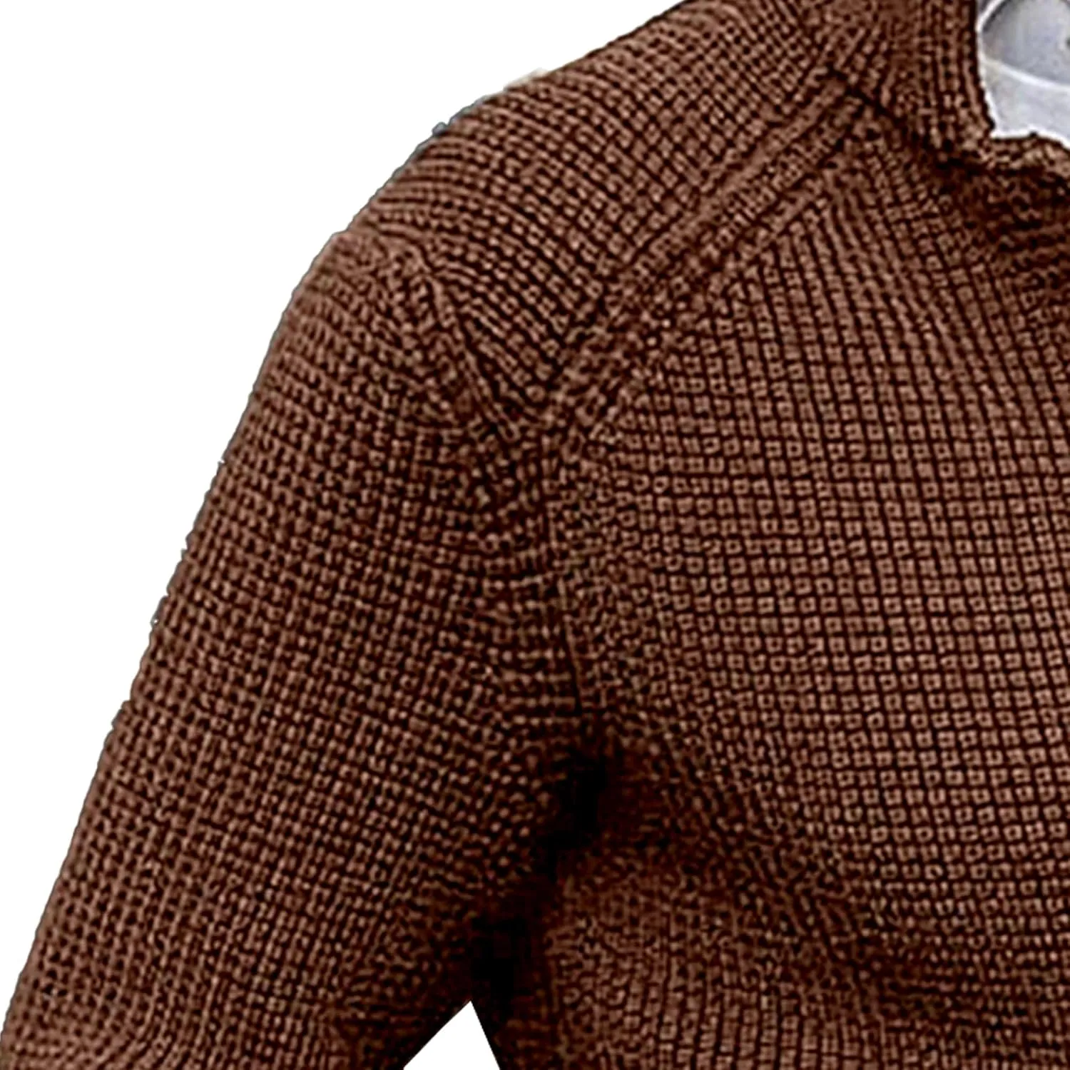 Men's Knitted Jacket Casual Button Up Slim Fit Cardigan Warm Cable Sweater Blazer with Pockets