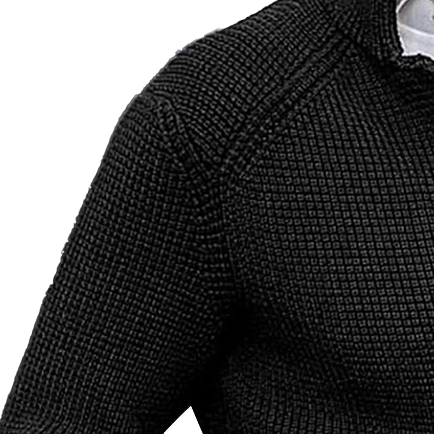 Men's Knitted Jacket Casual Button Up Slim Fit Cardigan Warm Cable Sweater Blazer with Pockets