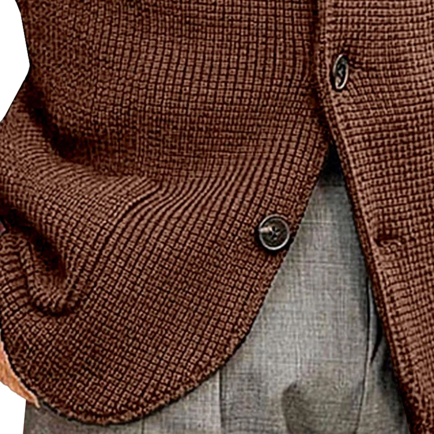 Men's Knitted Jacket Casual Button Up Slim Fit Cardigan Warm Cable Sweater Blazer with Pockets