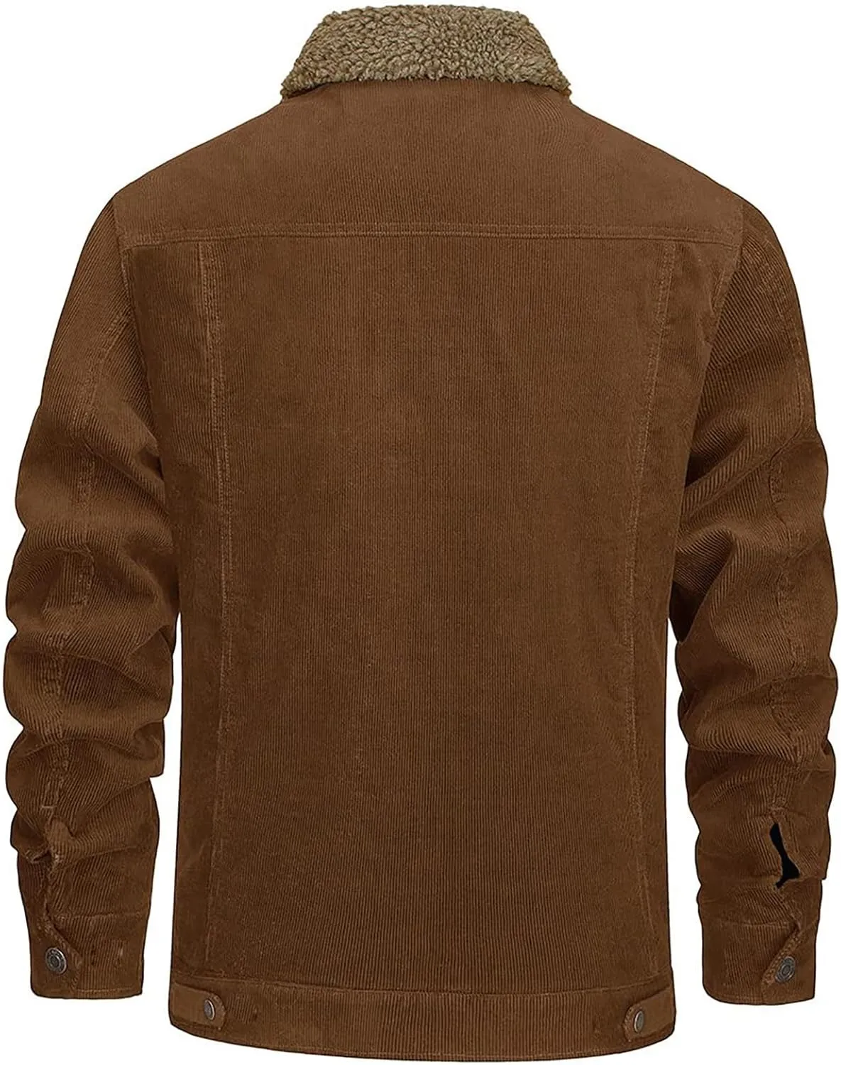 Men's Long-Sleeved Corduroy Trucker JacketCotton Turn-Down Collar Warm Winter Jacket With Pockets