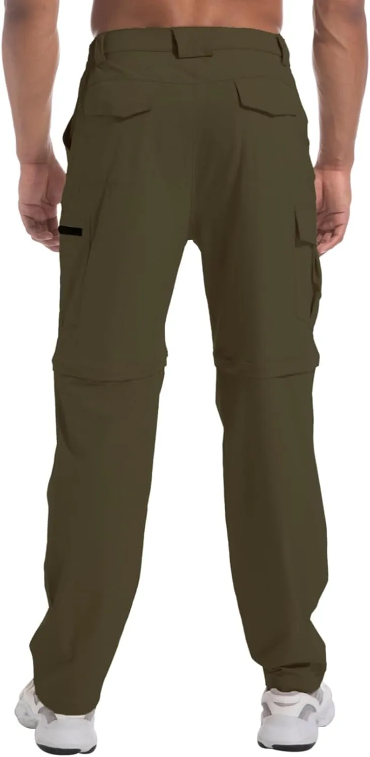 Mens Outdoor Hiking Pants Convertible Lightweight Water Resistant Quick Dry Zip Off Fishing Travel Camping Tactical Pants
