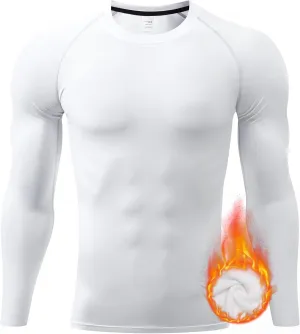 Mens Thermal Shirts Long Sleeve UPF 50  Running Cycling Ski Base Layer Top,Sweat Wicking Cool