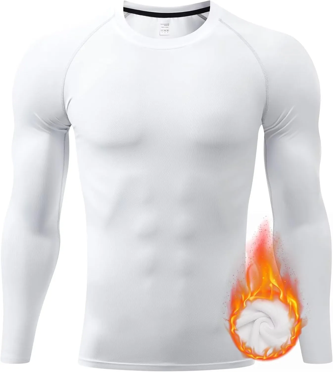 Mens Thermal Shirts Long Sleeve UPF 50  Running Cycling Ski Base Layer Top,Sweat Wicking Cool