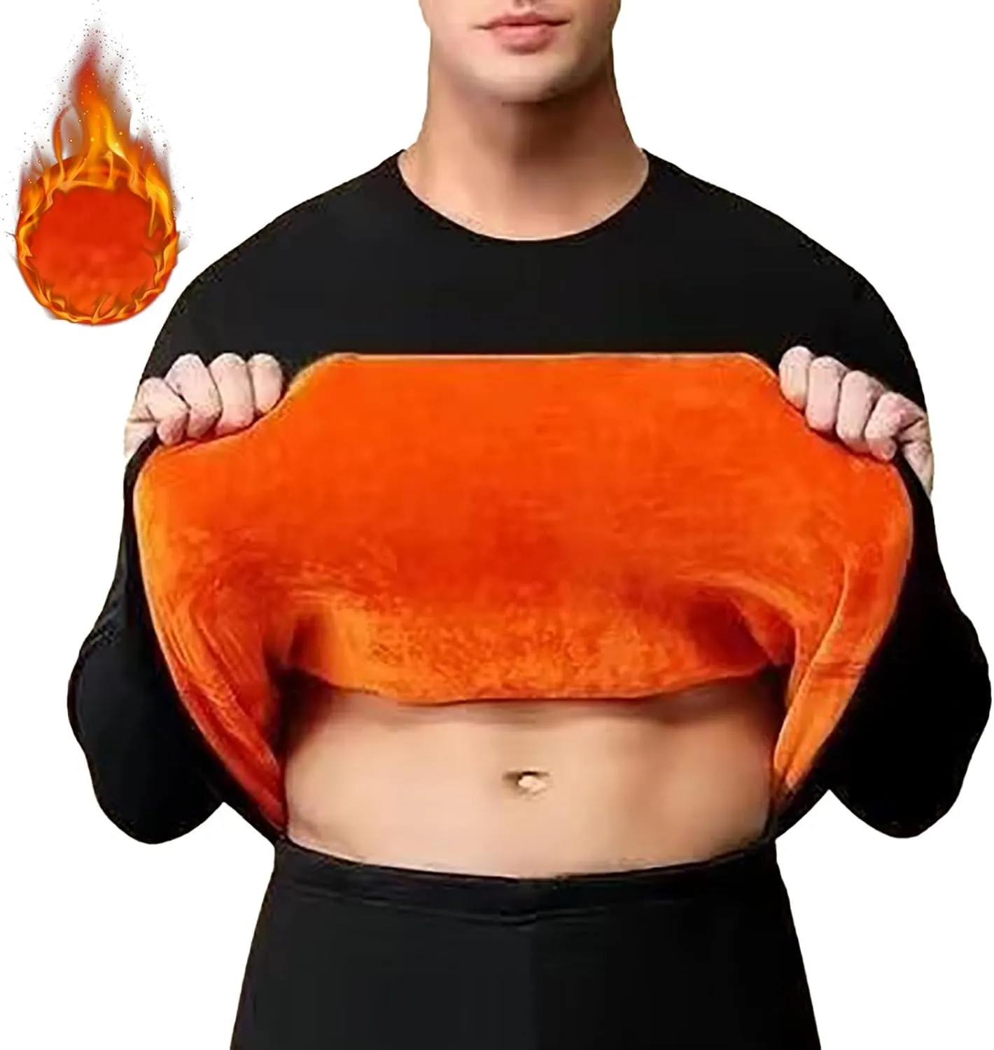 Men's Thermal Underwear Set Men's Thermal Underwear Set Lined Long Thermal Fleece Lined Base Layer Set for Cold