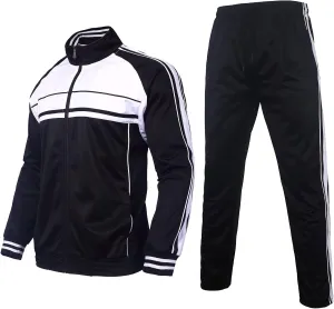 Men's Tracksuits 2 Piece Sweatsuits for Men Set Casual Athletic Jogging Warm Full Zip Sweat Suits with Pockets