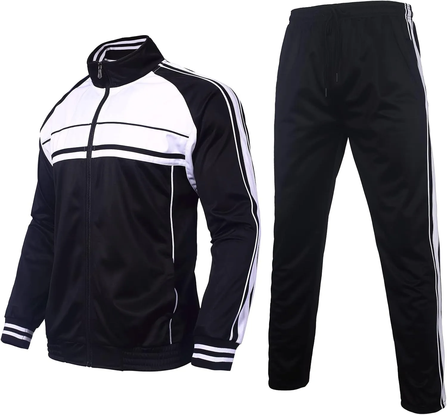 Men's Tracksuits 2 Piece Sweatsuits for Men Set Casual Athletic Jogging Warm Full Zip Sweat Suits with Pockets
