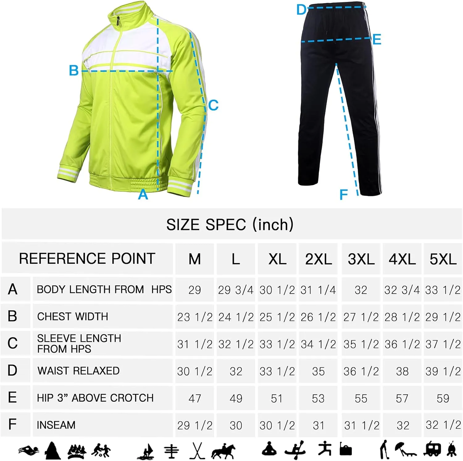 Men's Tracksuits 2 Piece Sweatsuits for Men Set Casual Athletic Jogging Warm Full Zip Sweat Suits with Pockets