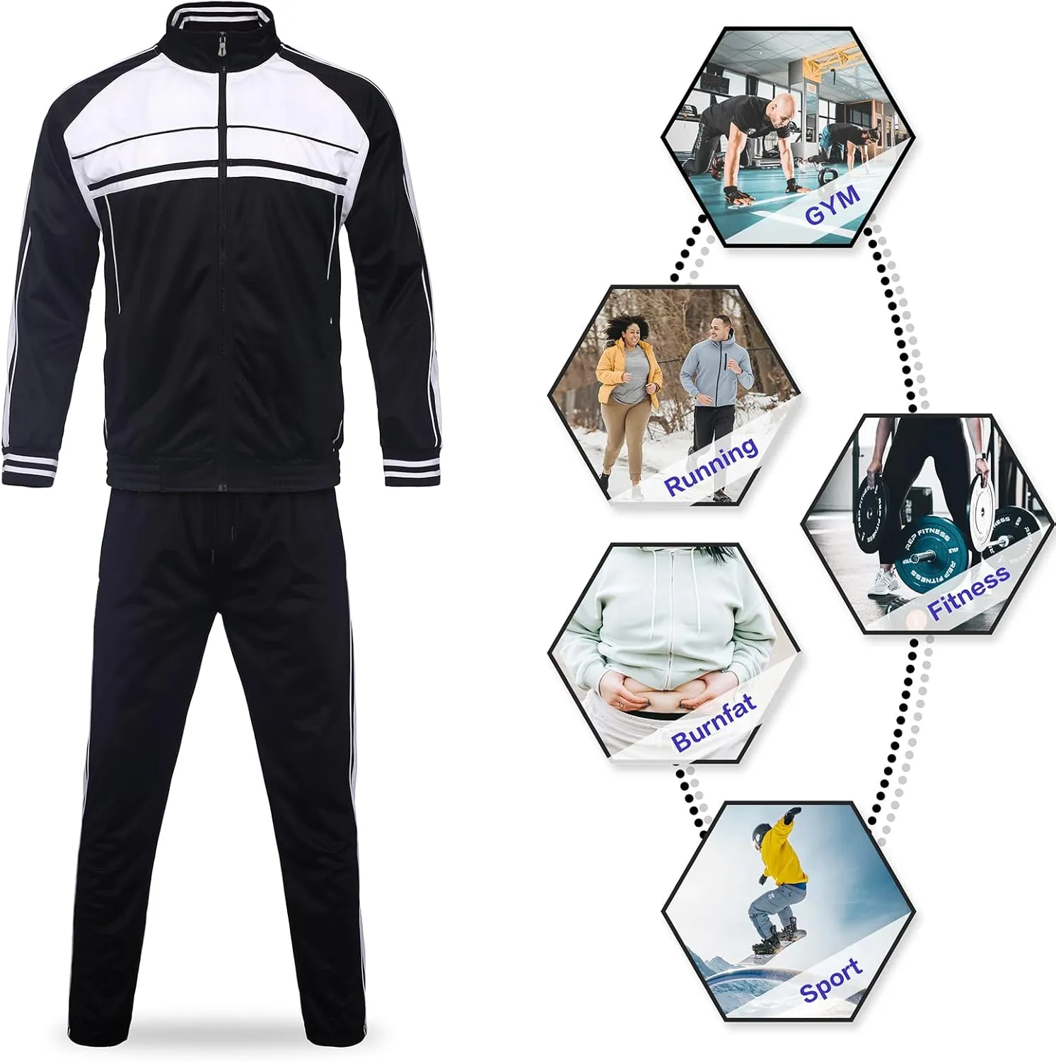 Men's Tracksuits 2 Piece Sweatsuits for Men Set Casual Athletic Jogging Warm Full Zip Sweat Suits with Pockets