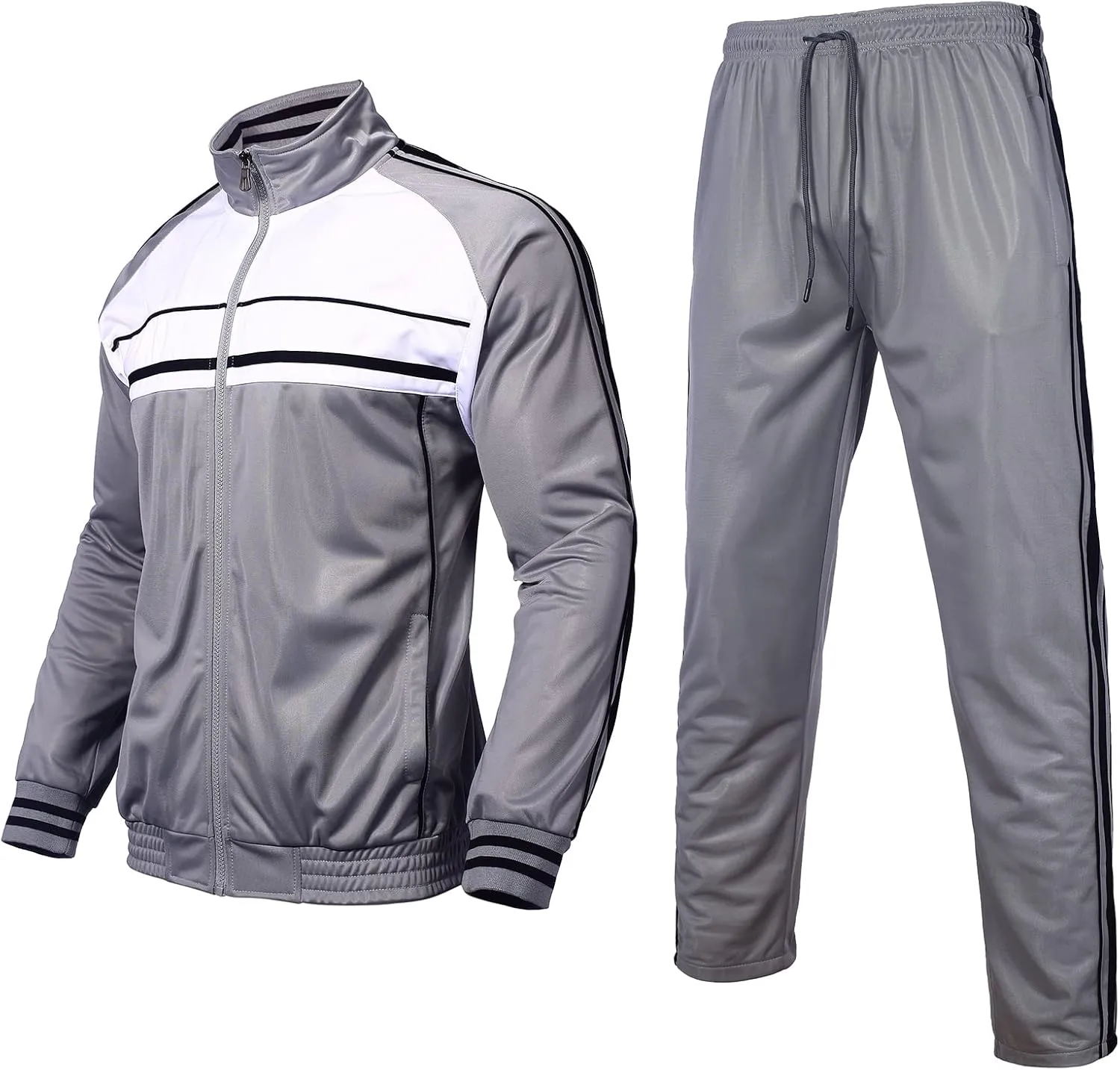 Men's Tracksuits 2 Piece Sweatsuits for Men Set Casual Athletic Jogging Warm Full Zip Sweat Suits with Pockets