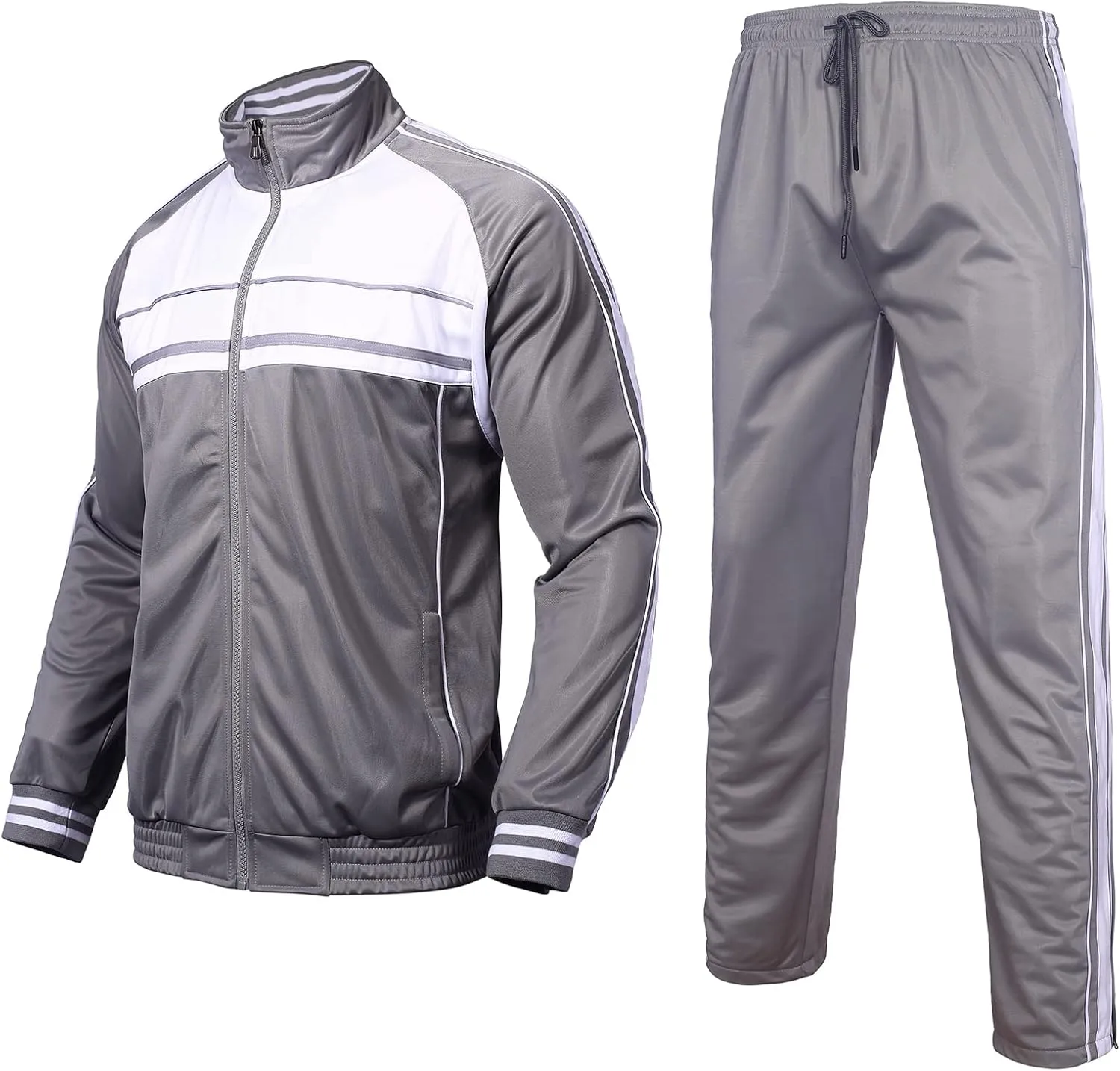 Men's Tracksuits 2 Piece Sweatsuits for Men Set Casual Athletic Jogging Warm Full Zip Sweat Suits with Pockets