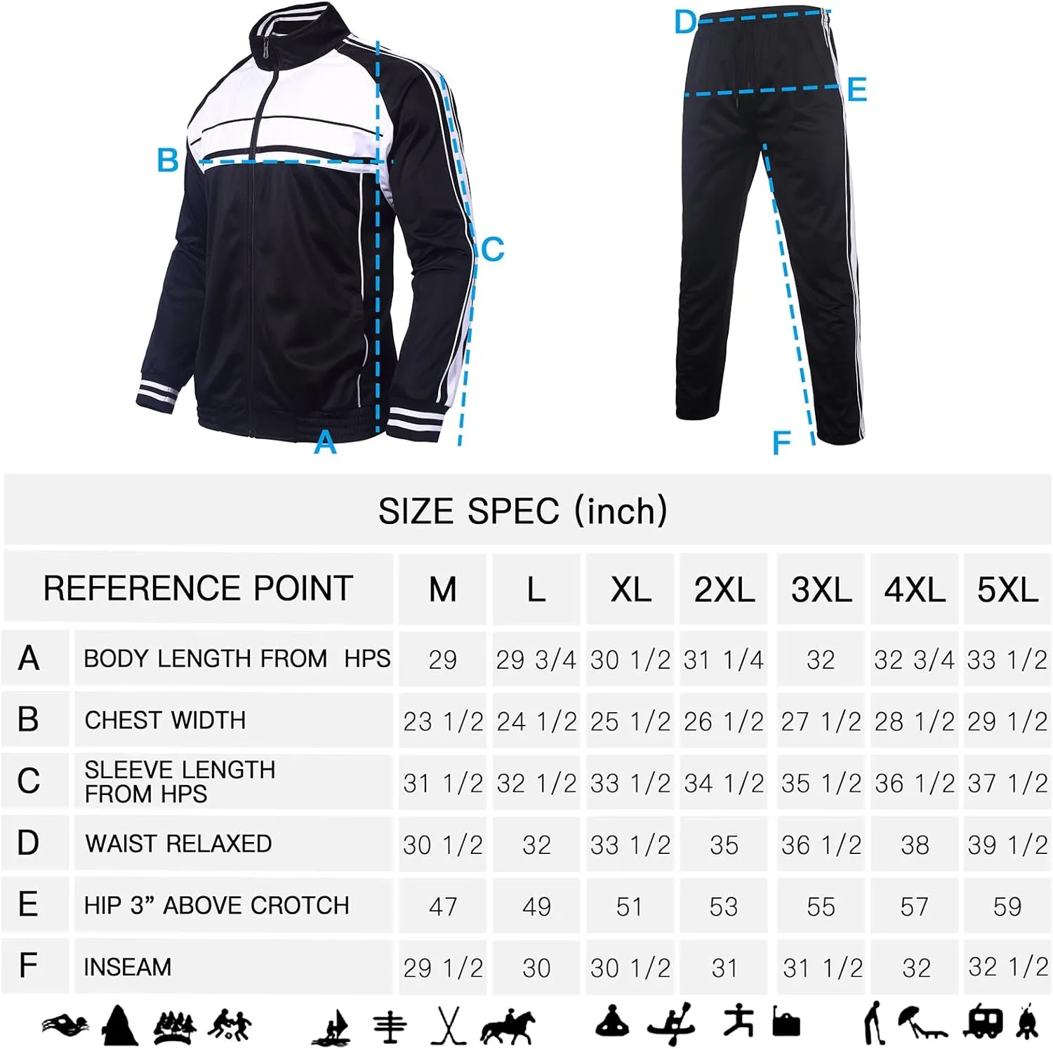 Men's Tracksuits 2 Piece Sweatsuits for Men Set Casual Athletic Jogging Warm Full Zip Sweat Suits with Pockets